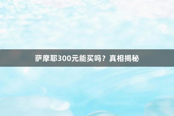 萨摩耶300元能买吗？真相揭秘