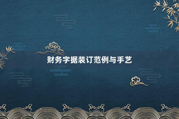 财务字据装订范例与手艺
